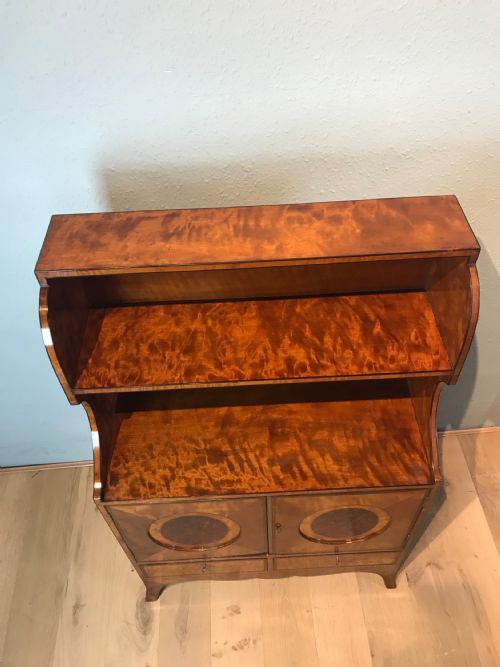EDWARDIAN SATINWOOD WATERFALL BOOKCASE - ADDITIONAL PHOTO 3