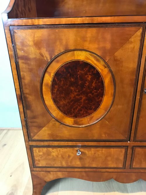 EDWARDIAN SATINWOOD WATERFALL BOOKCASE - ADDITIONAL PHOTO 4