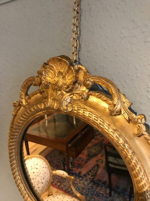PAIR OF GILT ROUND MIRRORS - ADDITIONAL PHOTO 3