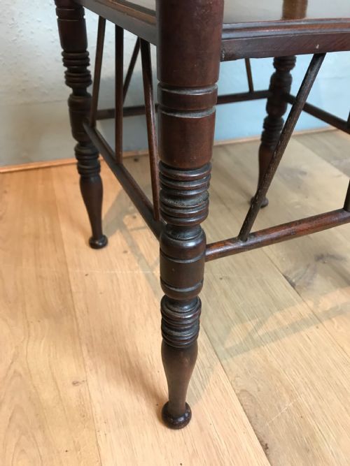 ANTIQUE 19TH CENTURY WALNUT SIDE TABLE BY E W GODWIN - ADDITIONAL PHOTO 3
