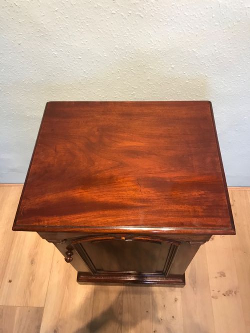 ANTIQUE PAIR OF MAHOGANY PEDESTAL CABINETS - ADDITIONAL PHOTO 6
