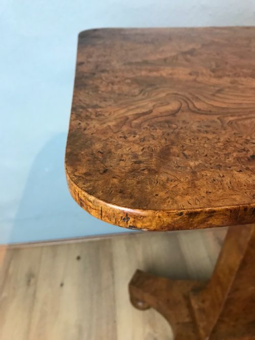 ANTIQUE BURR ELM PEDESTAL TABLE - ADDITIONAL PHOTO 2