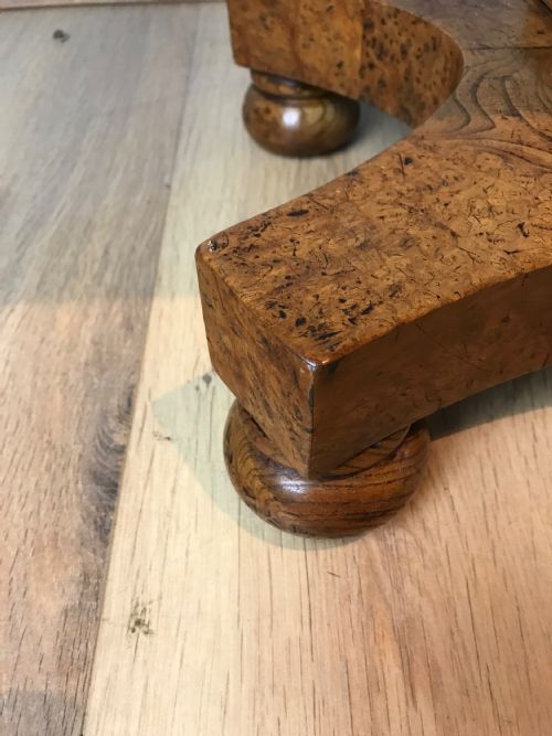 ANTIQUE BURR ELM PEDESTAL TABLE - ADDITIONAL PHOTO 3