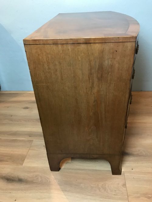 ANTIQUE GEORGIAN MAHOGANY BOW FRONT CHEST OF DRAWERS - ADDITIONAL PHOTO 4