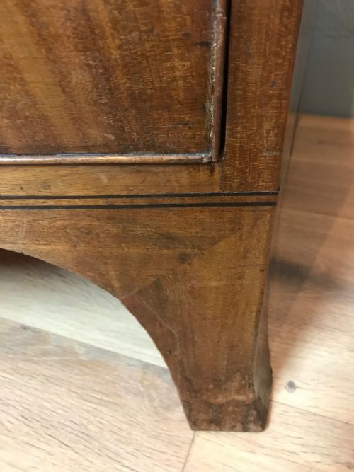 ANTIQUE GEORGIAN MAHOGANY BOW FRONT CHEST OF DRAWERS - ADDITIONAL PHOTO 17