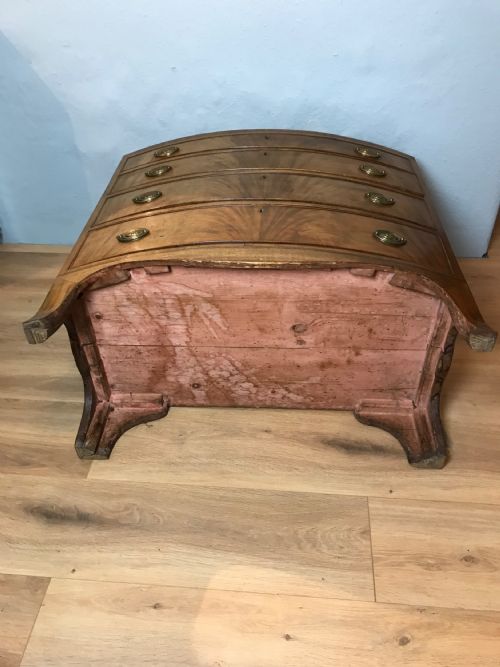 ANTIQUE GEORGIAN MAHOGANY BOW FRONT CHEST OF DRAWERS - ADDITIONAL PHOTO 19