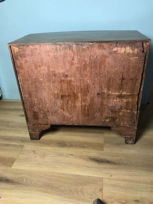 ANTIQUE GEORGIAN MAHOGANY BOW FRONT CHEST OF DRAWERS - ADDITIONAL PHOTO 22