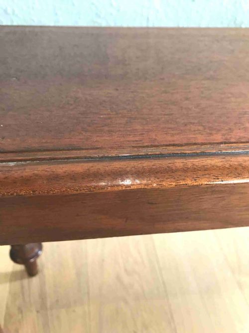 ANTIQUE MAHOGANY HALL BENCH - ADDITIONAL PHOTO 4