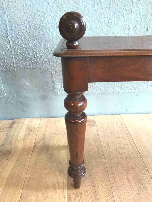 ANTIQUE MAHOGANY HALL BENCH - ADDITIONAL PHOTO 5