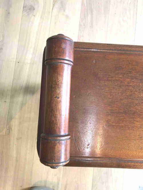 ANTIQUE MAHOGANY HALL BENCH - ADDITIONAL PHOTO 6