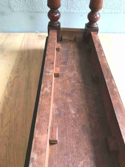 ANTIQUE MAHOGANY HALL BENCH - ADDITIONAL PHOTO 8