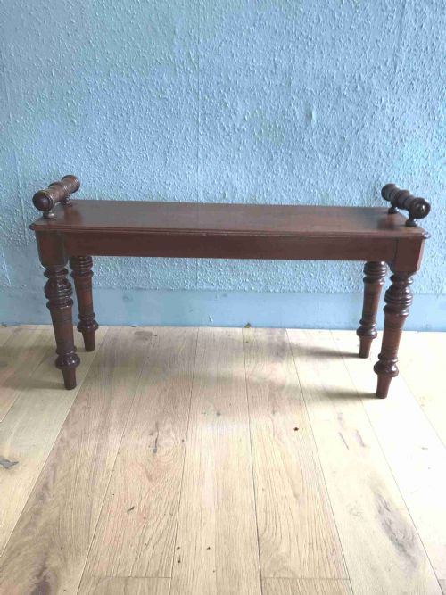 ANTIQUE VICTORIAN WALNUT HALL BENCH - ADDITIONAL PHOTO 1