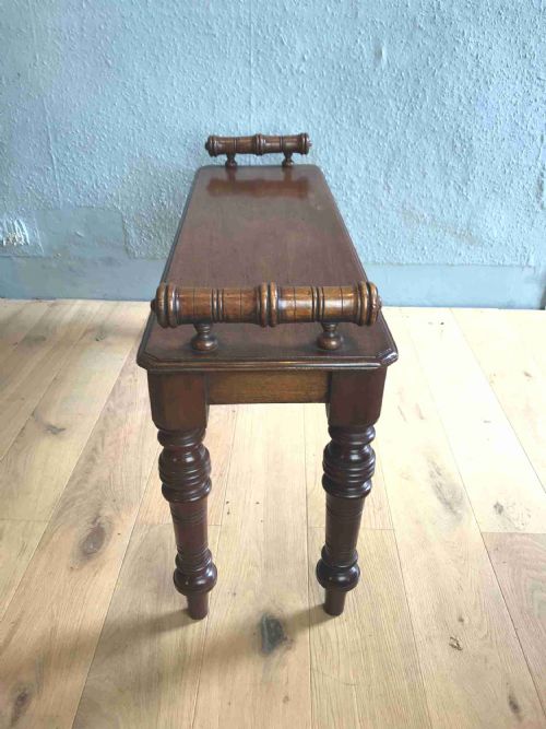 ANTIQUE VICTORIAN WALNUT HALL BENCH - ADDITIONAL PHOTO 2
