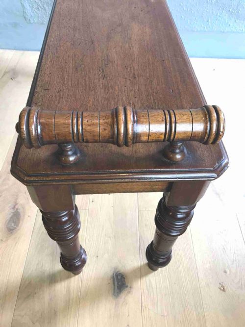 ANTIQUE VICTORIAN WALNUT HALL BENCH - ADDITIONAL PHOTO 4