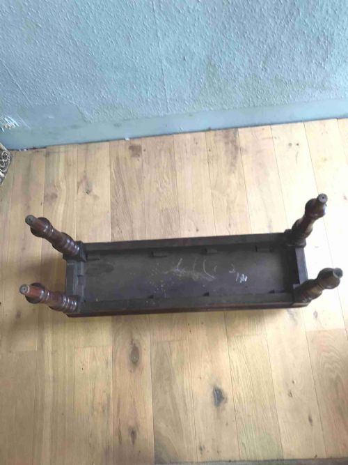 ANTIQUE VICTORIAN WALNUT HALL BENCH - ADDITIONAL PHOTO 8