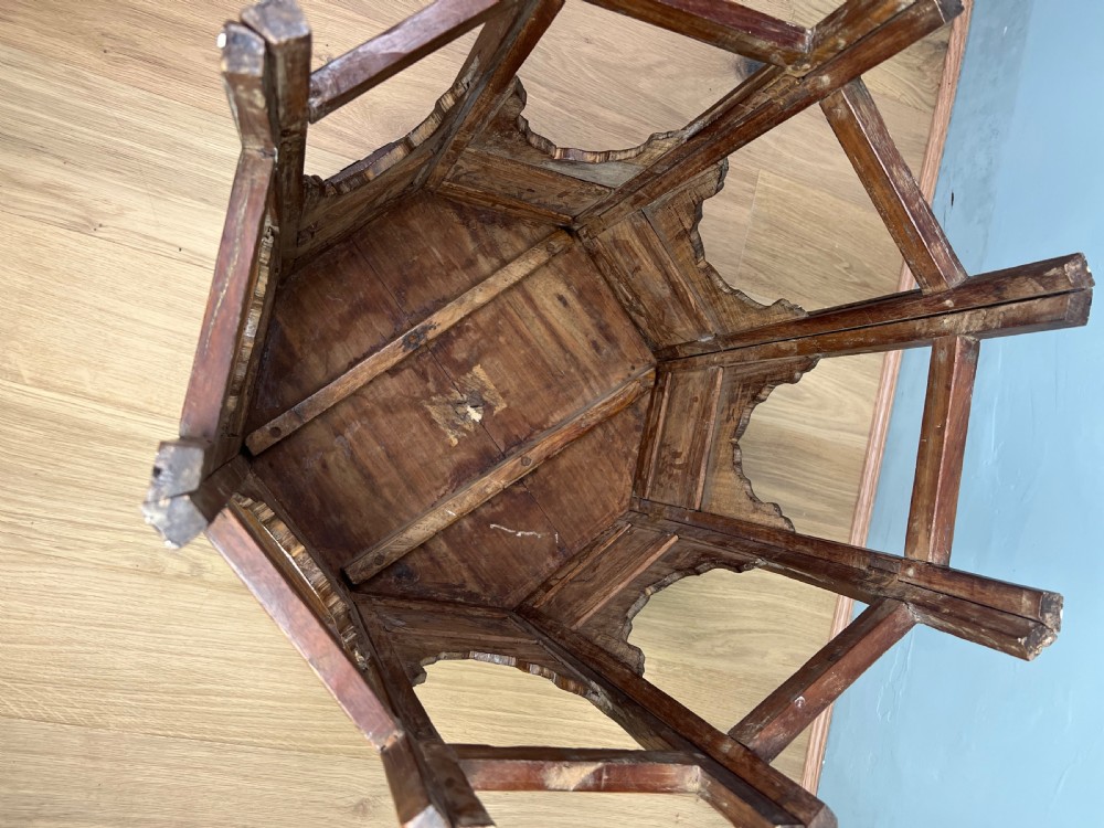 Hexagonal bone Inlayed table from Hoshiapur View VII
