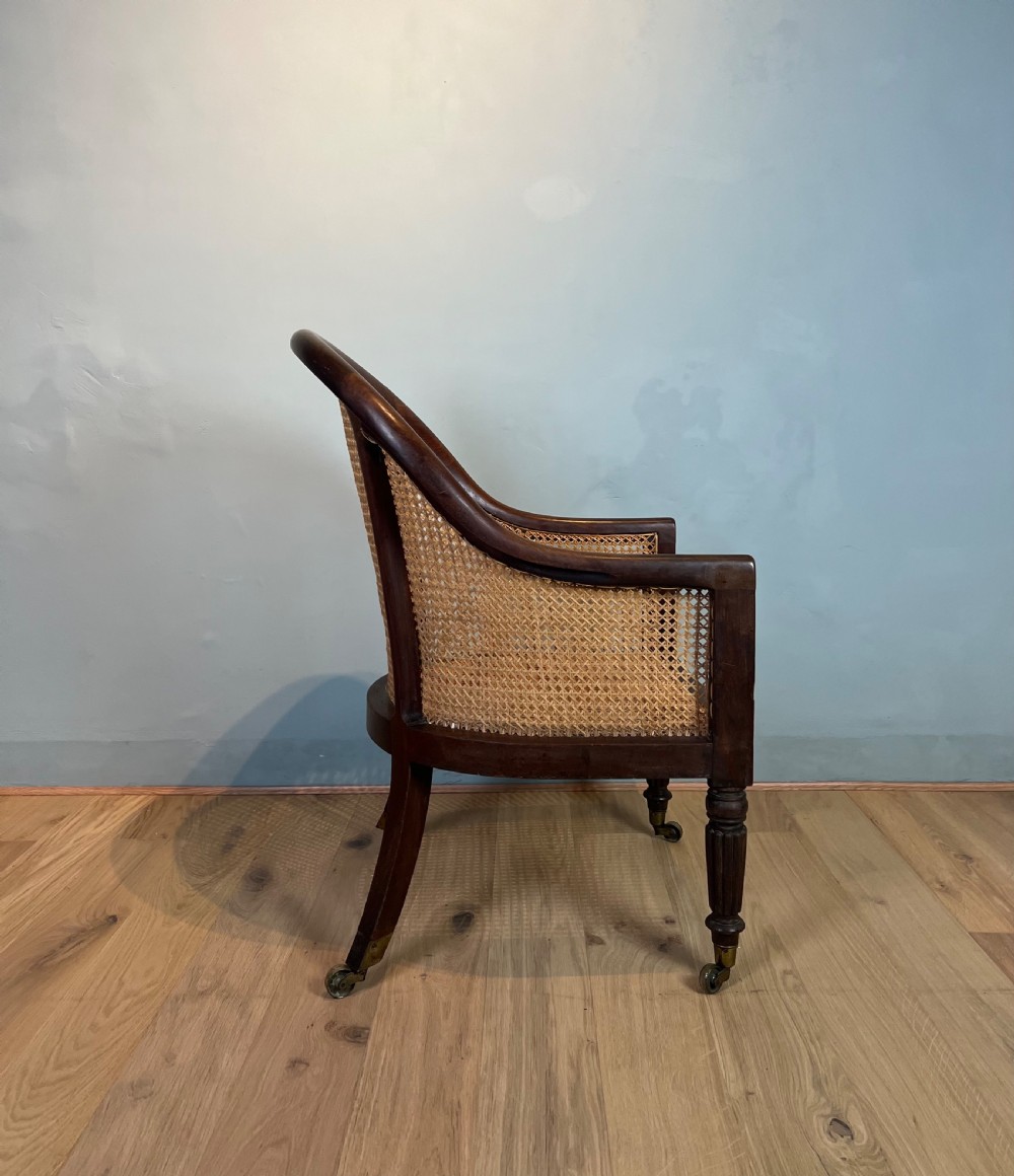 19th Century Regency Mahogany Bergere Armchair  View II