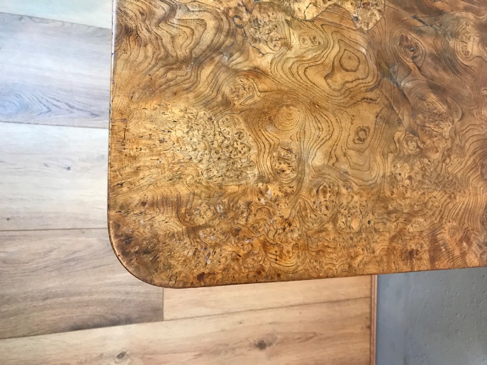 Antique Burr Elm Pedestal Table  View XX