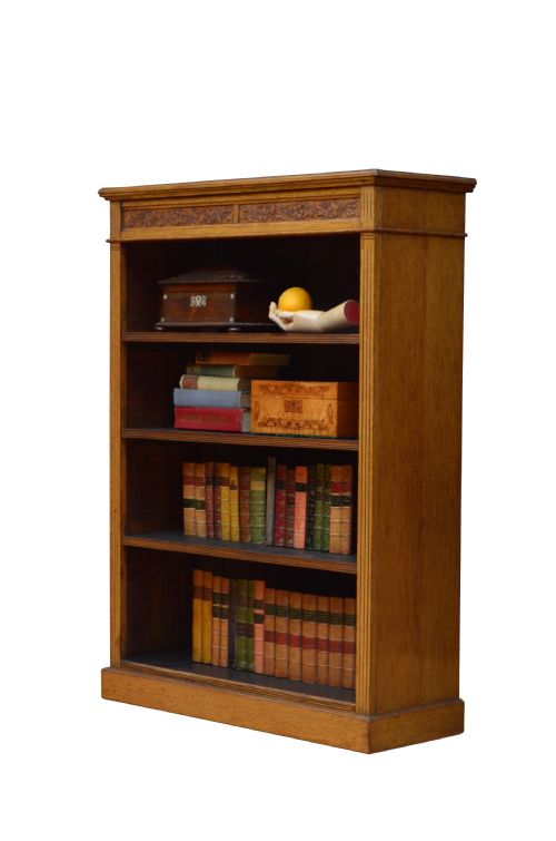 Victorian Solid Oak Open Bookcase