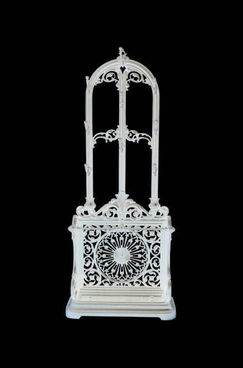Victorian Cast Iron Hall Stand Coat Stand in White