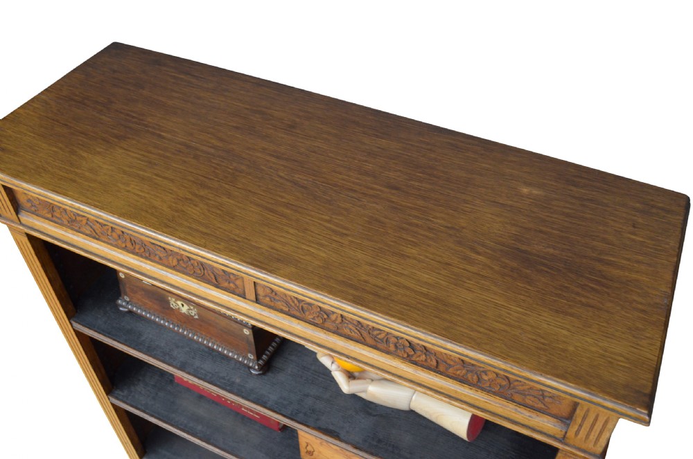 Victorian Solid Oak Open Bookcase View VI