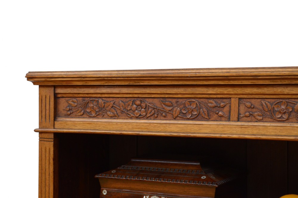 Victorian Solid Oak Open Bookcase View VII