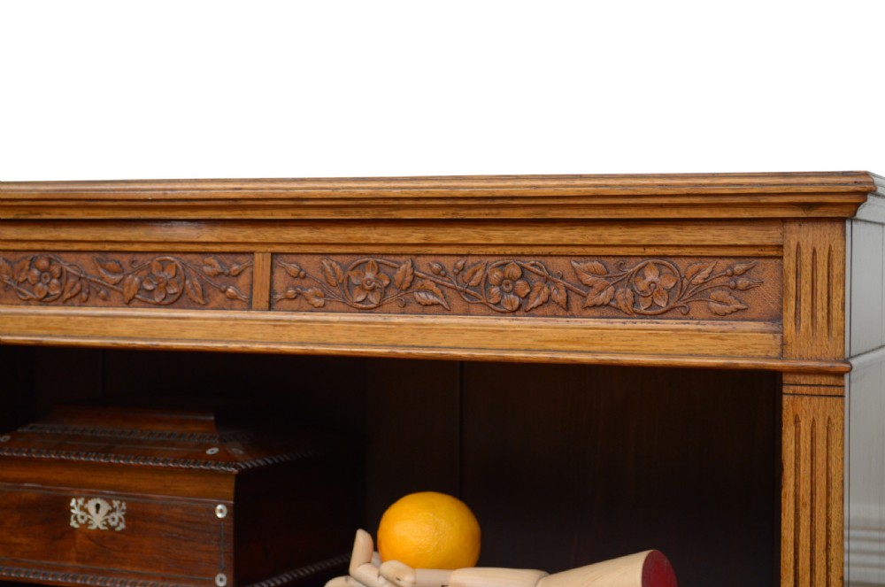 Victorian Solid Oak Open Bookcase View X