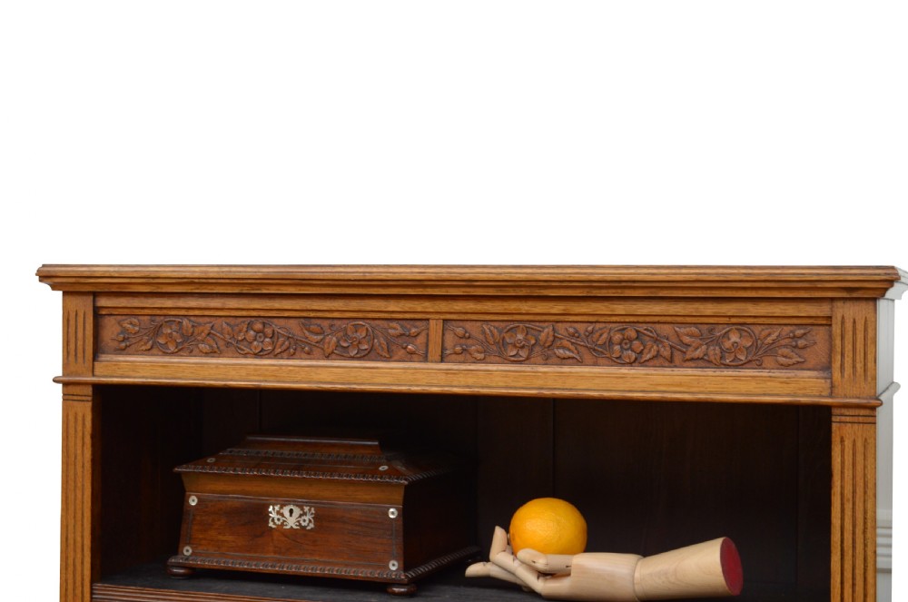 Victorian Solid Oak Open Bookcase View XIII