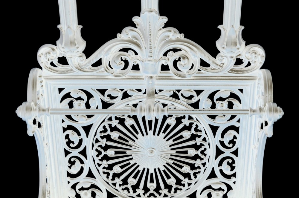 Victorian Cast Iron Hall Stand Coat Stand In White View VI