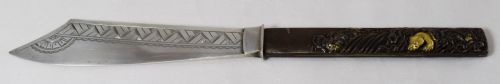 Two Japanese Bronze Mixed Metal Handled Paper Knives