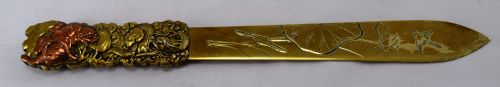 Japanese Bronze Mixed Metal Paper Knife