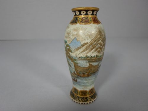 miniature yabu meizan japanese satsuma landscape vase - CATEGORY: ANTIQUE VASES - DATED 1900