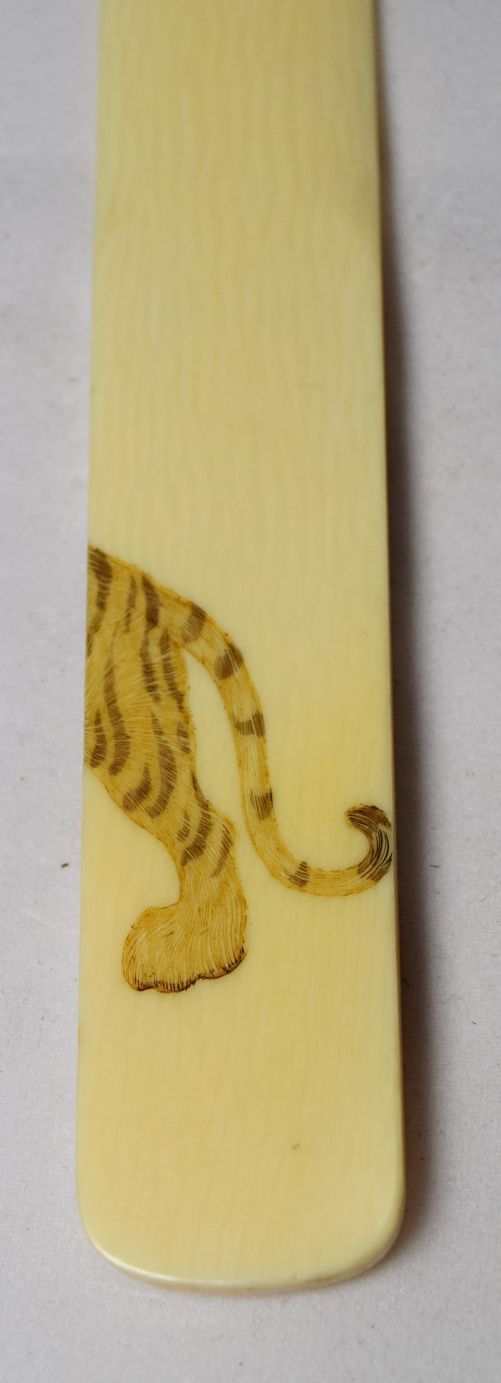 JAPANESE IVORY SHIBAYAMA TIGER PAGE TURNER PAPER KNIFE View III