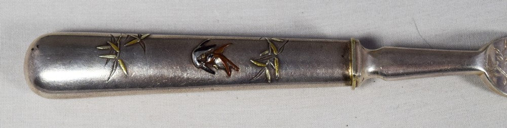 JAPANESE MIXED METAL ONLAID KNIFE AND FORK GIFT SET View III