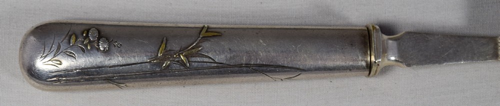 JAPANESE MIXED METAL ONLAID KNIFE AND FORK GIFT SET View IV