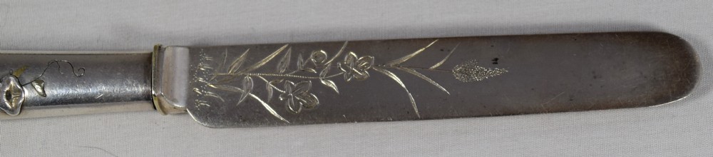 JAPANESE MIXED METAL ONLAID KNIFE AND FORK GIFT SET View X
