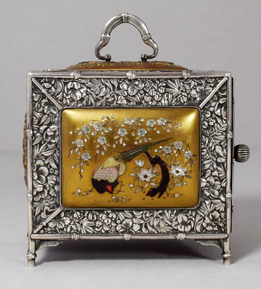 A FABULOUS MINIATURE JAPANESE SILVER SHIBAYAMA KODANSU View III
