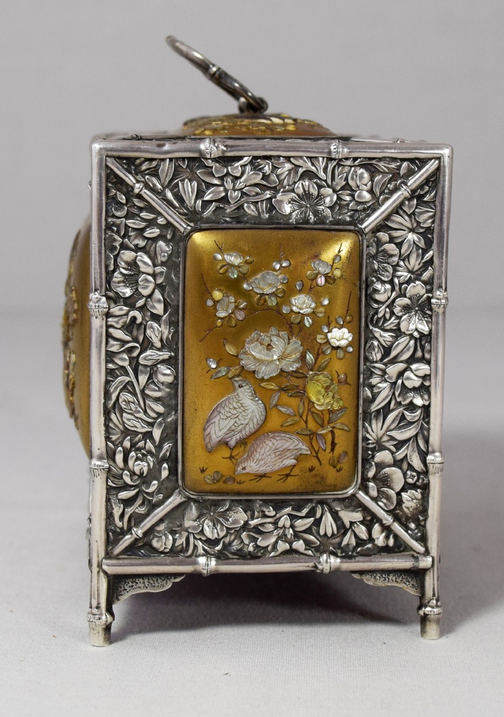 A FABULOUS MINIATURE JAPANESE SILVER SHIBAYAMA KODANSU View V