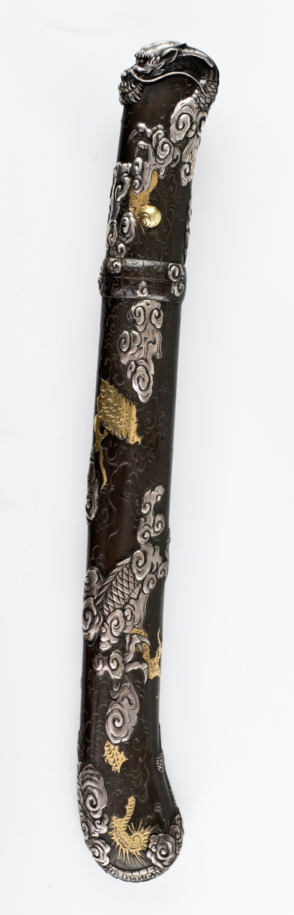 Japanese Ken Form Mixed Metal Dragons Tanto. View III