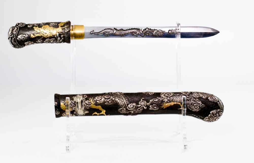 Japanese Ken Form Mixed Metal Dragons Tanto. View VII