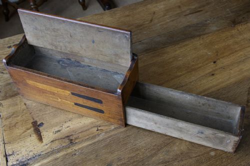 UNUSUAL FRUITWOOD CUTLERY BOX WITH BEAUTIFUL INLAID DESIGN - ADDITIONAL PHOTO 2