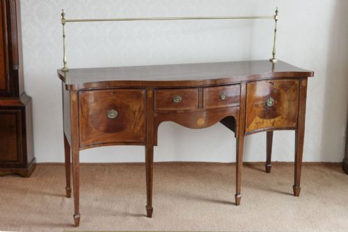 ANTIQUE SERPENTINE SIDEBOARD IN MAHOGANY - ADDITIONAL PHOTO 11