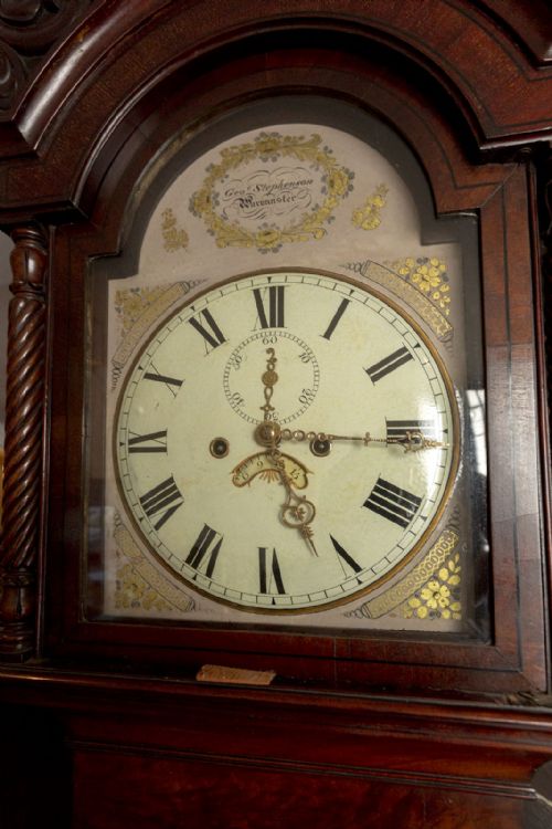 ANTIQUE MAHOGANY LONG CASE CLOCK WITH EIGHT DAY MOVEMENT - ADDITIONAL PHOTO 1
