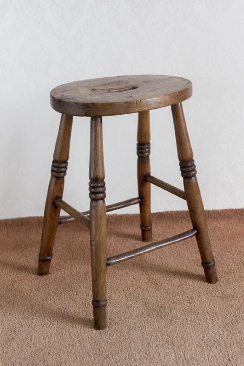 LOVELY EXAMPLE OF A COUNTRY MADE STOOL IN ASH - ADDITIONAL PHOTO 1