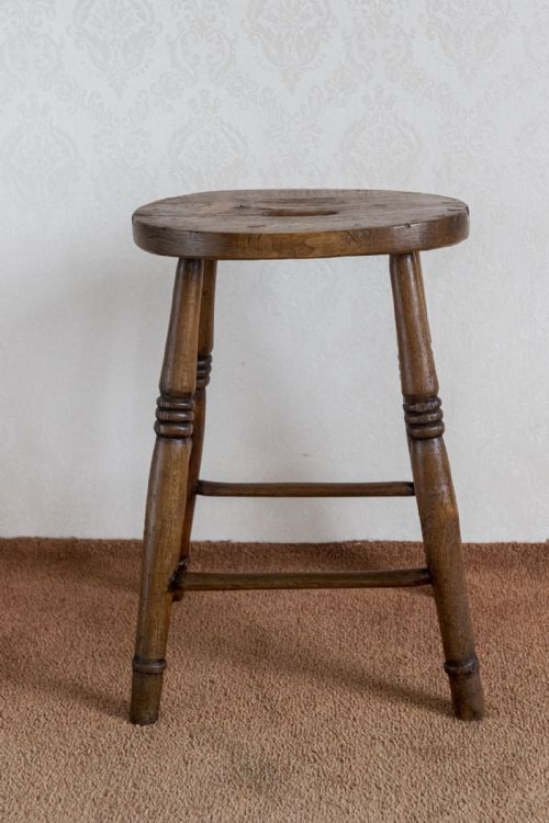 LOVELY EXAMPLE OF A COUNTRY MADE STOOL IN ASH - ADDITIONAL PHOTO 4
