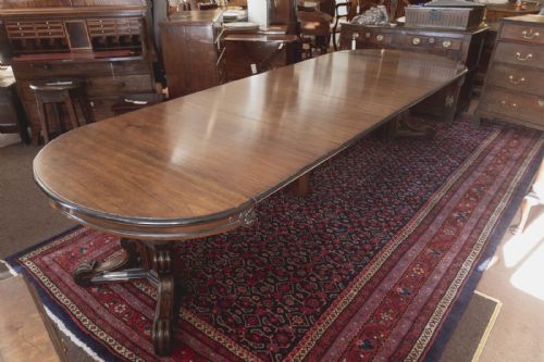 WALNUT EXTENDING DINING TABLE WITH FOUR EXTRA LEAVES - ADDITIONAL PHOTO 7