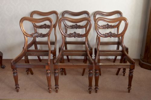 set of six victorian mahogany balloon back chairs - CATEGORY: ANTIQUE CHAIRS - DATED 19TH CENTURY