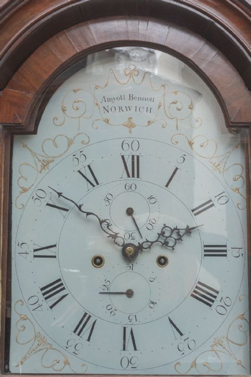 EIGHT DAY MAHOGANY CLOCK WITH SECOND HAND - ADDITIONAL PHOTO 5