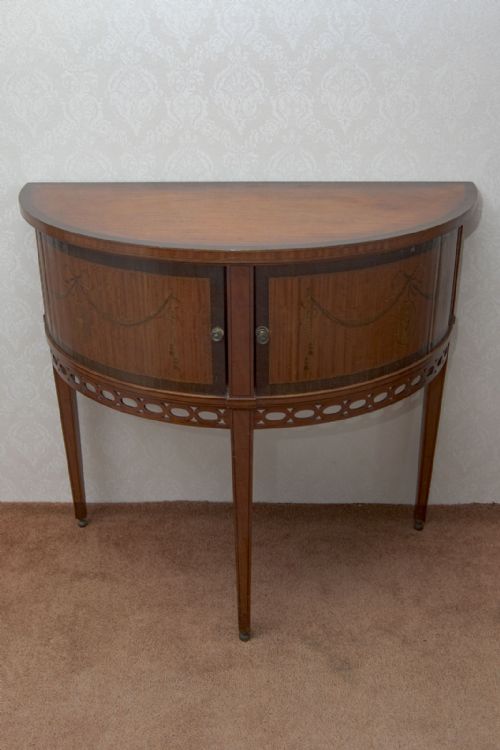 TAMBOUR FRONTED CUPBOARD IN PAINTED SATINWOOD - ADDITIONAL PHOTO 1
