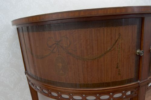 TAMBOUR FRONTED CUPBOARD IN PAINTED SATINWOOD - ADDITIONAL PHOTO 2